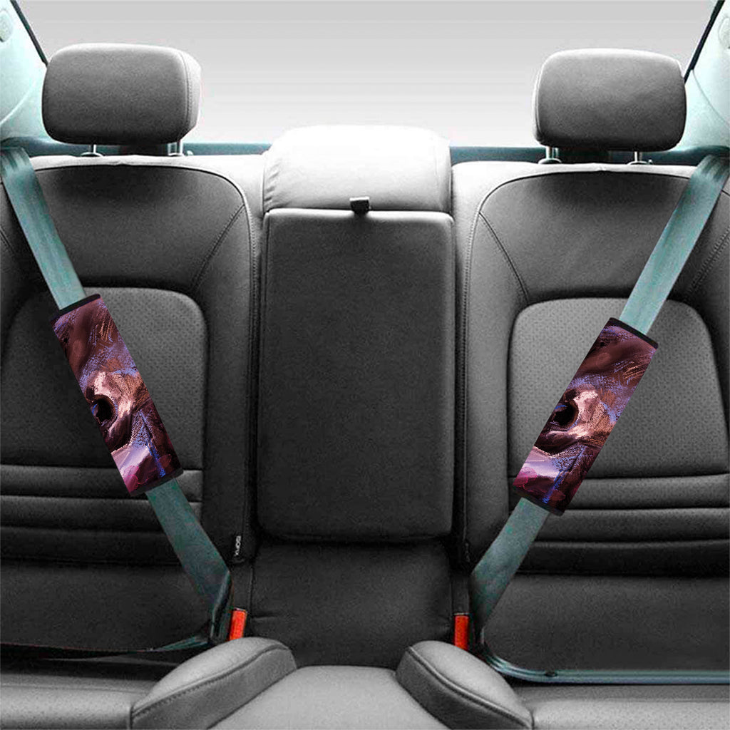Dark Pink Horse Painting Print Car Seat Belt Covers