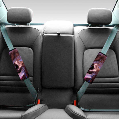 Dark Pink Horse Painting Print Car Seat Belt Covers