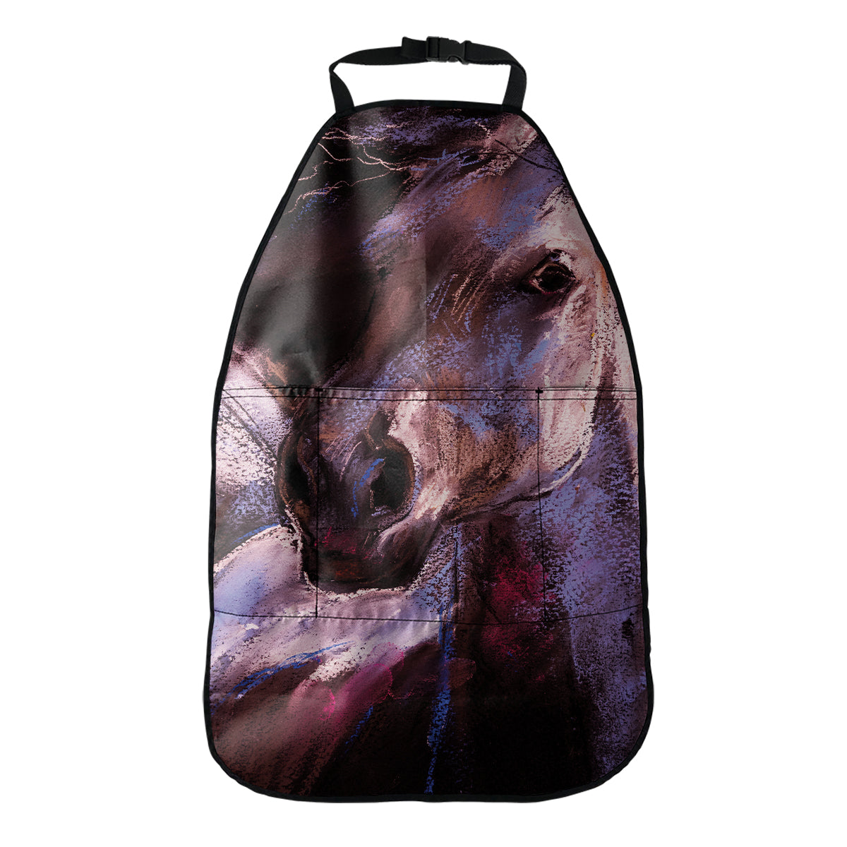 Dark Pink Horse Painting Print Car Seat Organizers