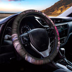 Dark Pink Horse Painting Print Car Steering Wheel Cover