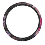 Dark Pink Horse Painting Print Car Steering Wheel Cover