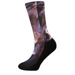 Dark Pink Horse Painting Print Crew Socks