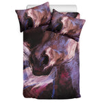 Dark Pink Horse Painting Print Duvet Cover Bedding Set