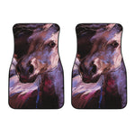 Dark Pink Horse Painting Print Front Car Floor Mats