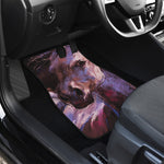 Dark Pink Horse Painting Print Front Car Floor Mats