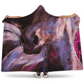 Dark Pink Horse Painting Print Hooded Blanket