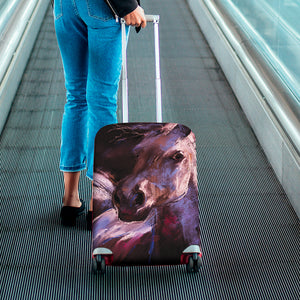Dark Pink Horse Painting Print Luggage Cover