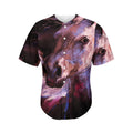 Dark Pink Horse Painting Print Men's Baseball Jersey