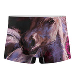 Dark Pink Horse Painting Print Men's Boxer Briefs