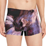 Dark Pink Horse Painting Print Men's Boxer Briefs
