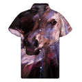 Dark Pink Horse Painting Print Men's Short Sleeve Shirt