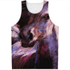 Dark Pink Horse Painting Print Men's Tank Top