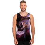 Dark Pink Horse Painting Print Men's Tank Top