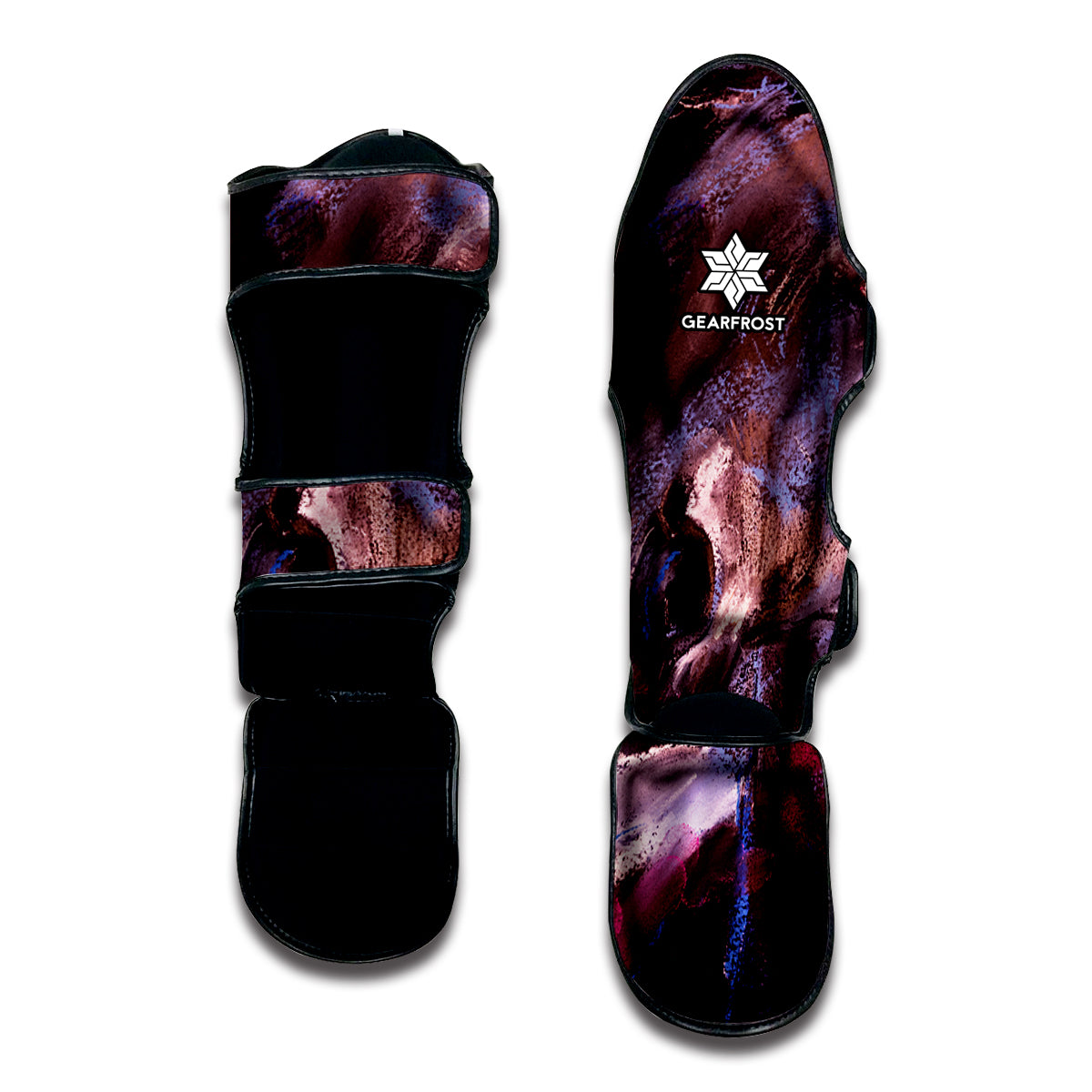 Dark Pink Horse Painting Print Muay Thai Shin Guard