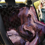 Dark Pink Horse Painting Print Pet Car Back Seat Cover