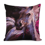 Dark Pink Horse Painting Print Pillow Cover