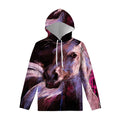 Dark Pink Horse Painting Print Pullover Hoodie