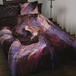 Dark Pink Horse Painting Print Quilt Bed Set