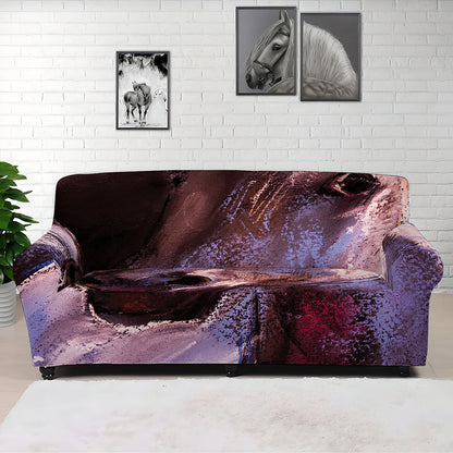 Dark Pink Horse Painting Print Sofa Cover
