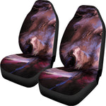 Dark Pink Horse Painting Print Universal Fit Car Seat Covers