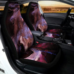 Dark Pink Horse Painting Print Universal Fit Car Seat Covers