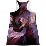 Dark Pink Horse Painting Print Women's Racerback Tank Top