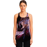 Dark Pink Horse Painting Print Women's Racerback Tank Top