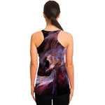 Dark Pink Horse Painting Print Women's Racerback Tank Top