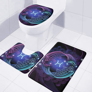 Dark Pisces Zodiac Sign Print 3 Piece Bath Mat Set