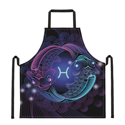 Dark Pisces Zodiac Sign Print Apron