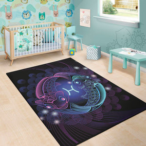 Dark Pisces Zodiac Sign Print Area Rug