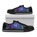 Dark Pisces Zodiac Sign Print Black Low Top Sneakers