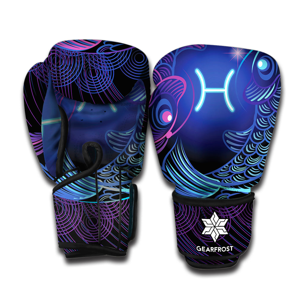 Dark Pisces Zodiac Sign Print Boxing Gloves