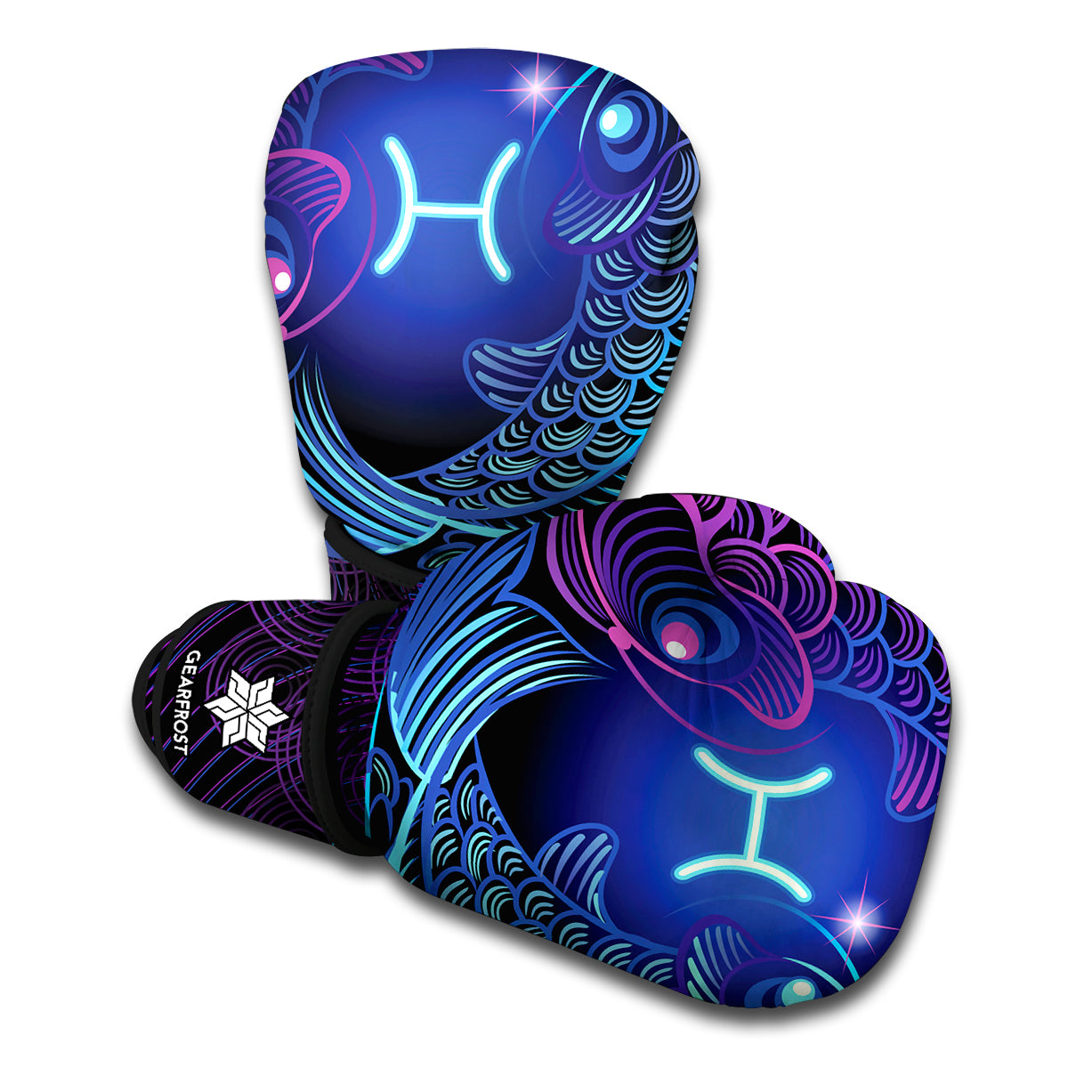 Dark Pisces Zodiac Sign Print Boxing Gloves