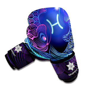 Dark Pisces Zodiac Sign Print Boxing Gloves