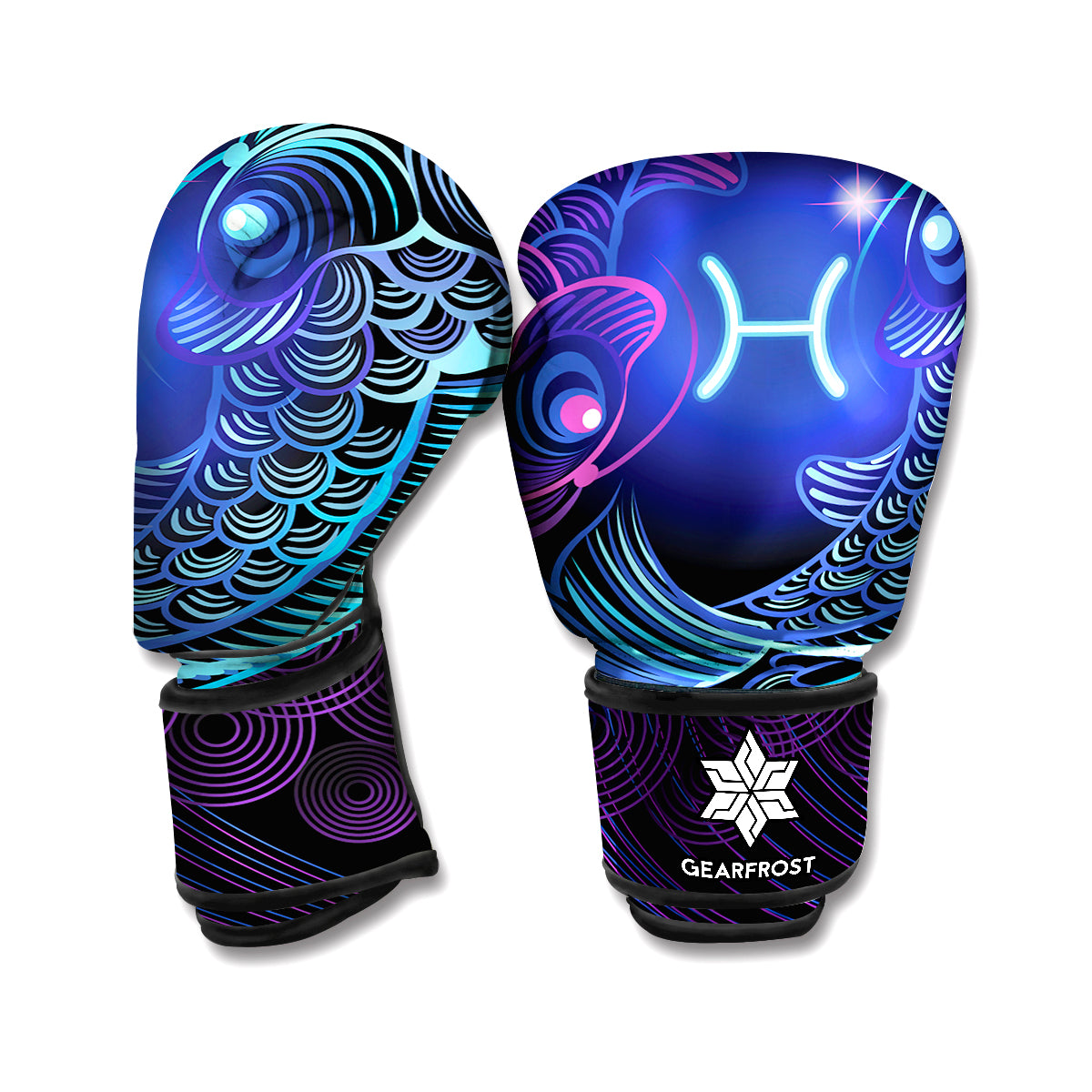 Dark Pisces Zodiac Sign Print Boxing Gloves