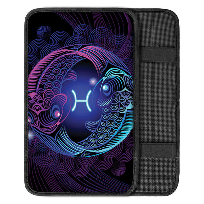 Dark Pisces Zodiac Sign Print Car Center Console Cover