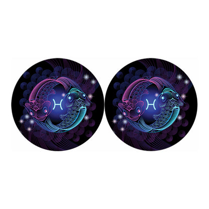 Dark Pisces Zodiac Sign Print Car Coasters