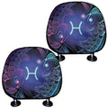 Dark Pisces Zodiac Sign Print Car Headrest Covers