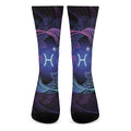 Dark Pisces Zodiac Sign Print Crew Socks