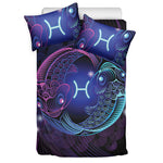 Dark Pisces Zodiac Sign Print Duvet Cover Bedding Set