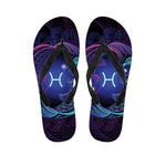 Dark Pisces Zodiac Sign Print Flip Flops