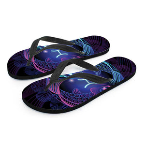 Dark Pisces Zodiac Sign Print Flip Flops