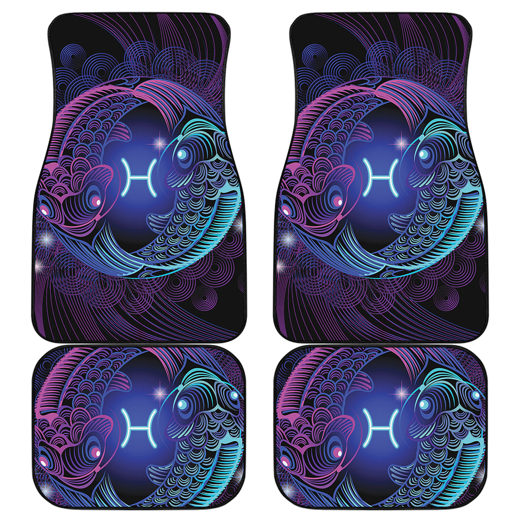 Dark Pisces Zodiac Sign Print Front and Back Car Floor Mats