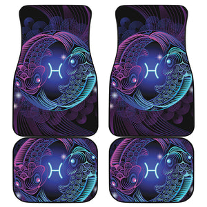 Dark Pisces Zodiac Sign Print Front and Back Car Floor Mats