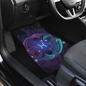 Dark Pisces Zodiac Sign Print Front Car Floor Mats