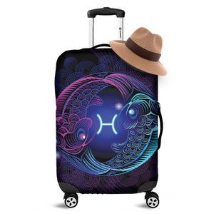 Dark Pisces Zodiac Sign Print Luggage Cover