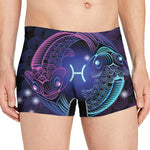 Dark Pisces Zodiac Sign Print Men's Boxer Briefs