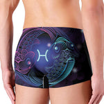 Dark Pisces Zodiac Sign Print Men's Boxer Briefs