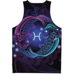 Dark Pisces Zodiac Sign Print Men's Tank Top